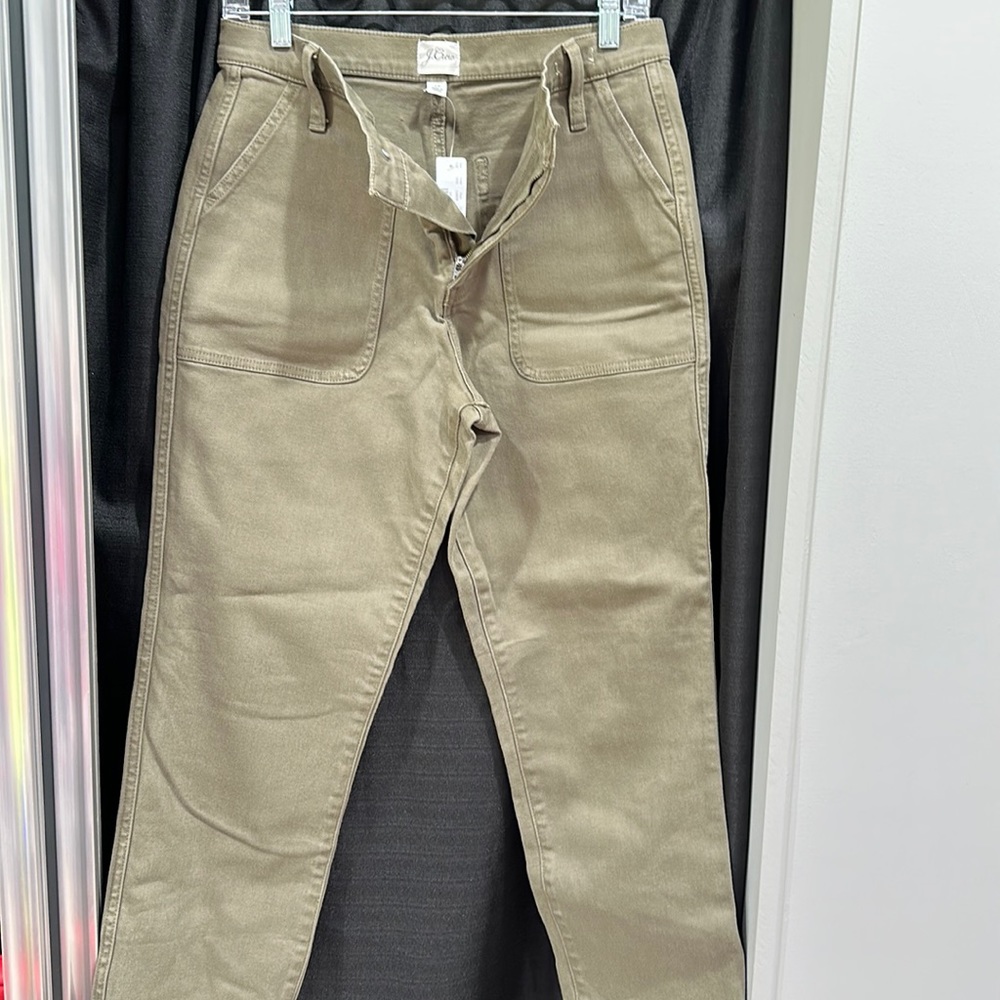 JCrew NWT Straight Leg Crop Olive Jeans